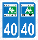 Auto - Sticker immatriculation 40 – Aquitaine