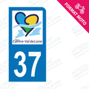 Moto - Autocollant plaque immatriculation 37 - Centre - Val de Loire new
