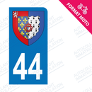 Moto - Sticker immatriculation 44 - Blason Pays de la loire new