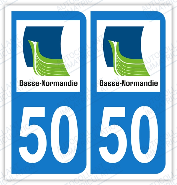 Auto - Sticker immatriculation 50 - Manche