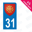 Moto - Sticker immatriculation 31 - Blason occitan new