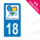 Moto - Autocollant plaque immatriculation 18 - Centre - Val de Loire new
