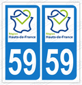 Auto - Sticker immatriculation 59 – Hauts de France