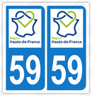 Auto - Sticker immatriculation 59 – Hauts de France