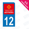 Moto - Sticker immatriculation 12 - Aveyron new