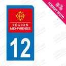 Moto - Sticker immatriculation 12 - Aveyron new