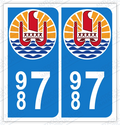 Auto - Sticker immatriculation 987 - Polynésie Française