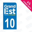 Moto - Sticker immatriculation 10 - Grand-Est new