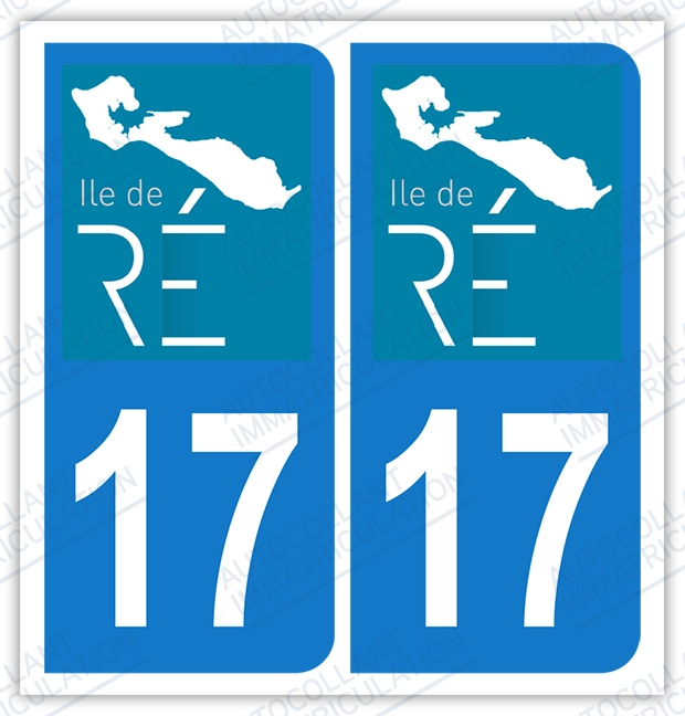 Auto - Sticker immatriculation 17 - Ile de Ré