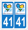 Auto - Autocollant plaque immatriculation 41 - Centre - Val de Loire