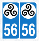 Auto - Sticker immatriculation 56 - Triskell