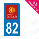 Moto - Sticker immatriculation 82 - Occitanie new