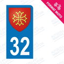 Moto - Sticker immatriculation 32 - Blason occitan new