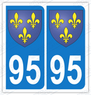 Auto - Sticker immatriculation 95 - Blason Ile de France