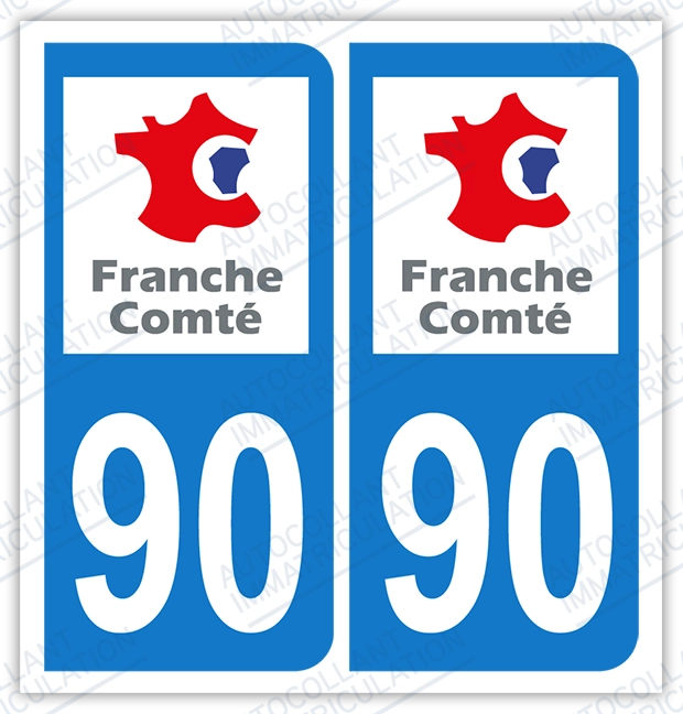 Auto - Sticker immatriculation 90 - Territoire de Belfort