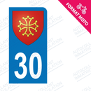 Moto - Sticker immatriculation 30 - Blason occitan new