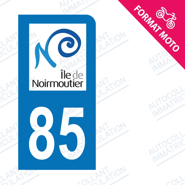 Moto - Sticker immatriculation 85 - Noirmoutier new