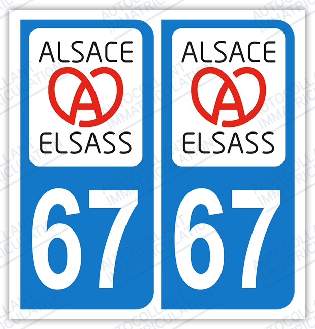 Auto - Sticker immatriculation 67 – Alsace