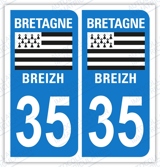 Auto - Sticker immatriculation 35 – Bretagne