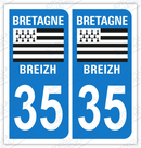 Auto - Sticker immatriculation 35 – Bretagne