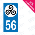 Moto - Sticker immatriculation 56 - Triskell new