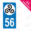 Moto - Sticker immatriculation 56 - Triskell new