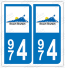 Auto - Sticker immatriculation 974 – La Réunion