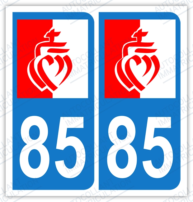 Auto - Sticker immatriculation 85 – Vendée