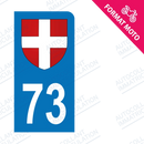 Moto - Sticker immatriculation 73 - Croix de Savoie new