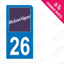 Moto - Sticker immatriculation 26 - Drôme new