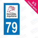 Moto - Sticker immatriculation 79 - Nouvelle Aquitaine new
