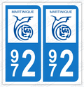 Auto - Sticker immatriculation 972 - Martinique