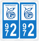 Auto - Sticker immatriculation 972 - Martinique