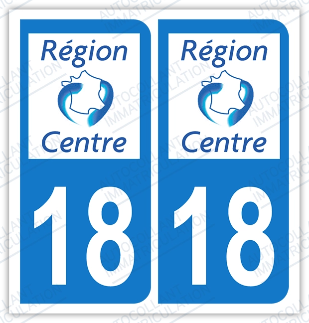 Auto - Sticker immatriculation 18 - Cher