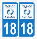 Auto - Sticker immatriculation 18 - Cher