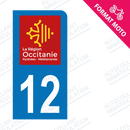 Moto - Sticker immatriculation 12 - Occitanie new