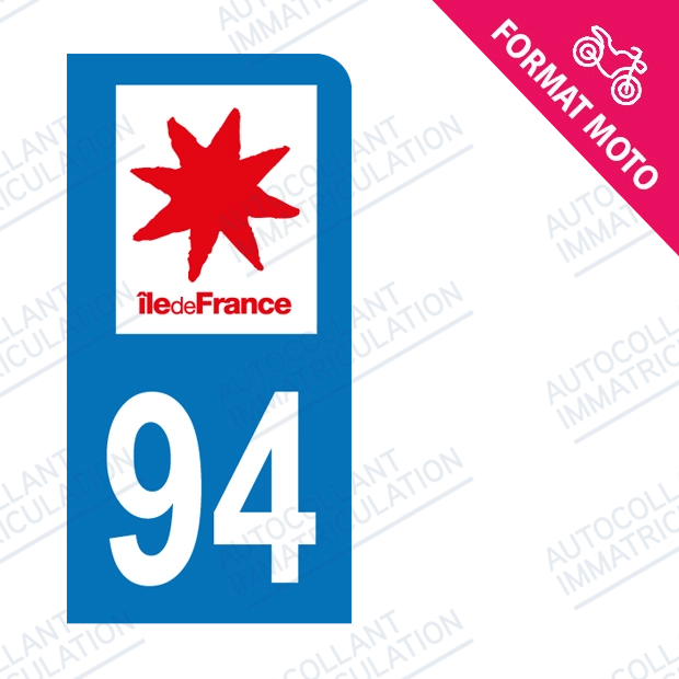 Moto - Sticker immatriculation 94 - Val de Marne new