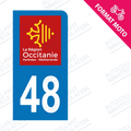 Moto - Sticker immatriculation 48 - Occitanie new