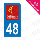Moto - Sticker immatriculation 48 - Occitanie new