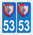 Auto - Sticker immatriculation 53 - Blason Pays de la loire