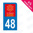 Moto - Sticker immatriculation 48 - Lozère new