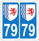Auto - Sticker immatriculation 79 - Blason Nouvelle Aquitaine