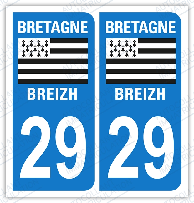 Auto - Sticker immatriculation 29 – Finistère