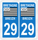 Auto - Sticker immatriculation 29 – Finistère