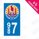 Moto - Sticker immatriculation 987 - Polynésie Française new