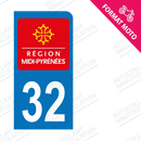 Moto - Sticker immatriculation 32 - Gers new