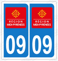 Auto - Sticker immatriculation 09 - Ariège