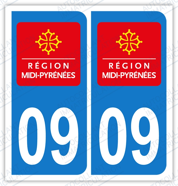 Auto - Sticker immatriculation 09 - Ariège