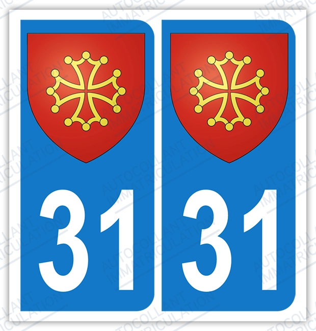 Auto - Sticker immatriculation 31 - Blason occitan