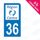 Moto - Sticker immatriculation 36 - Indre new